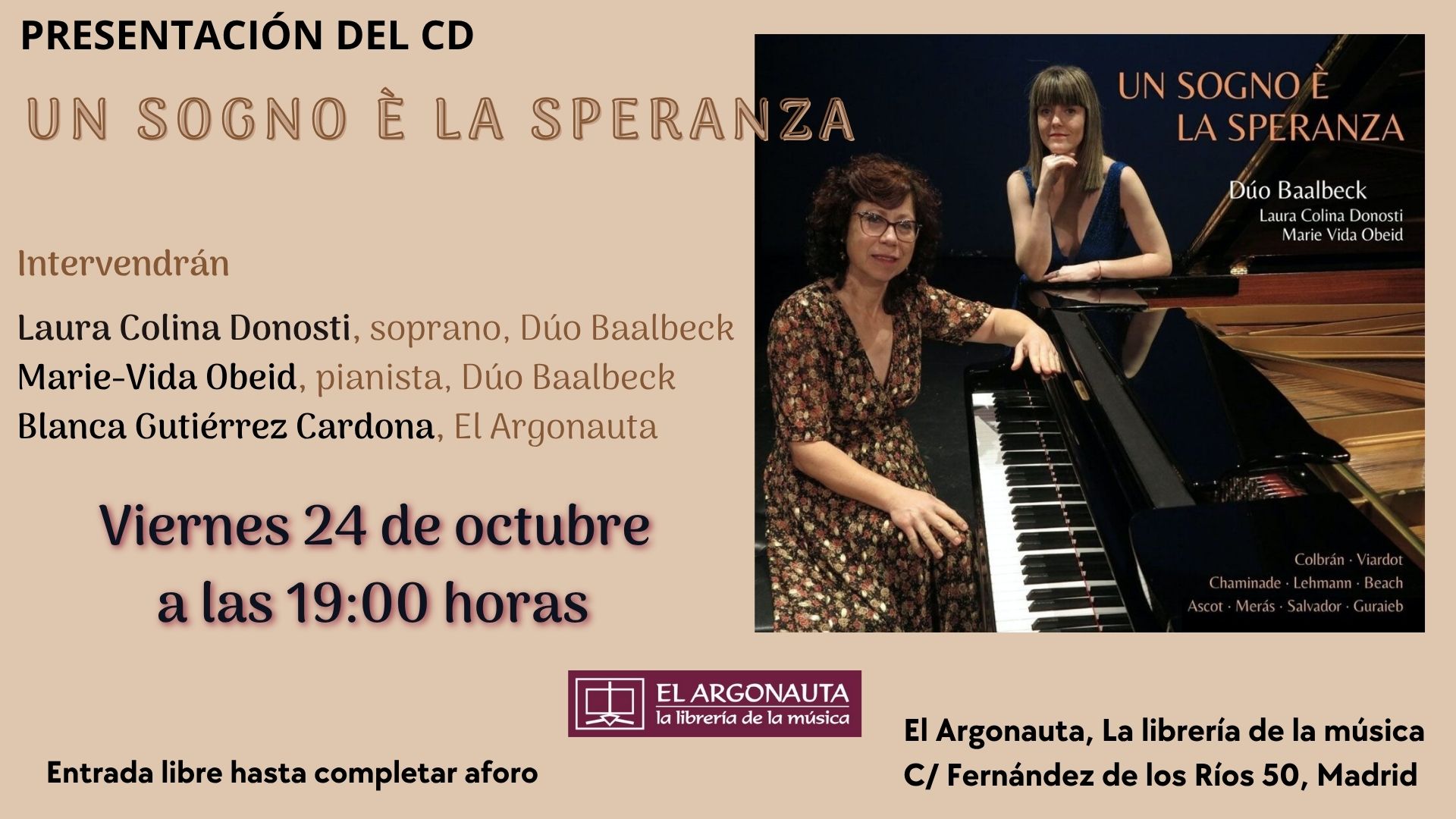 Presentación del CD 'Un sogno è la speranza'