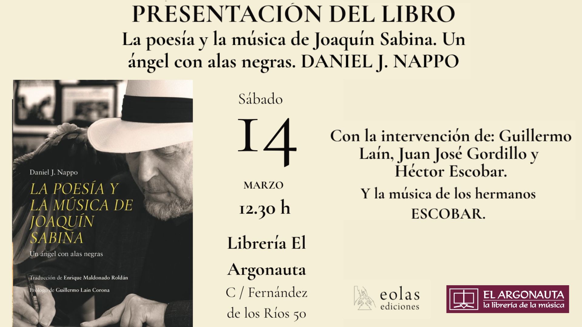 Presentación de 'La poesía y la música de Joaquín Sabina' de Daniel J. Nappo